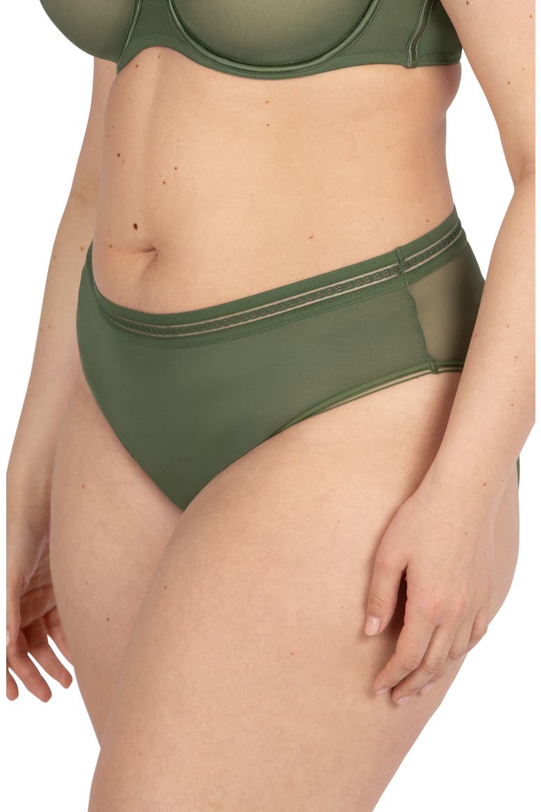Sheer Mesh High Cut Briefs, Alternate, color, BRONZE GREEN