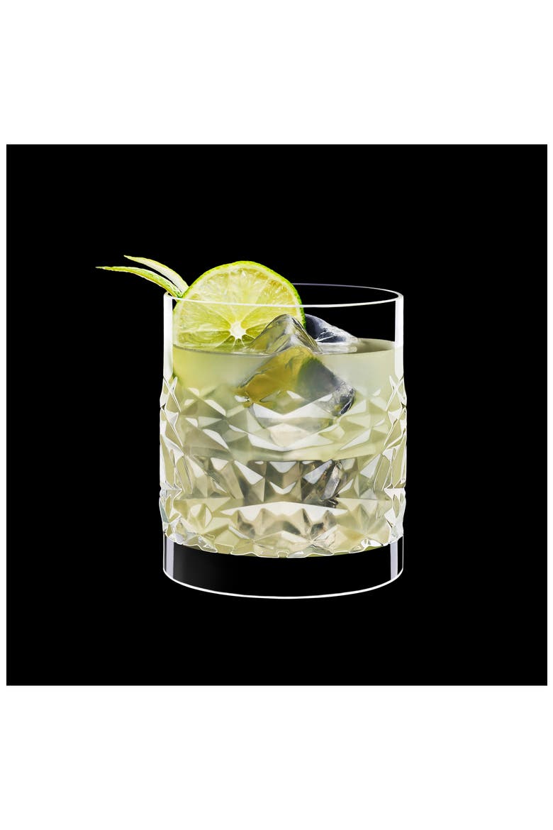 Mixology Textures Set of 4 Double Old Fashioned Glasses, Alternate, color, CLEAR