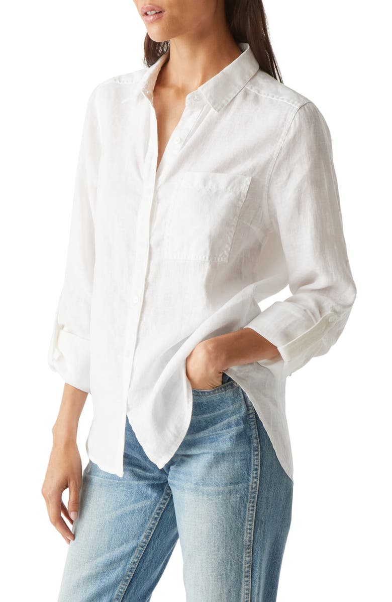 Michael Stars Spencer Linen Button-Up Shirt, Alternate, color,