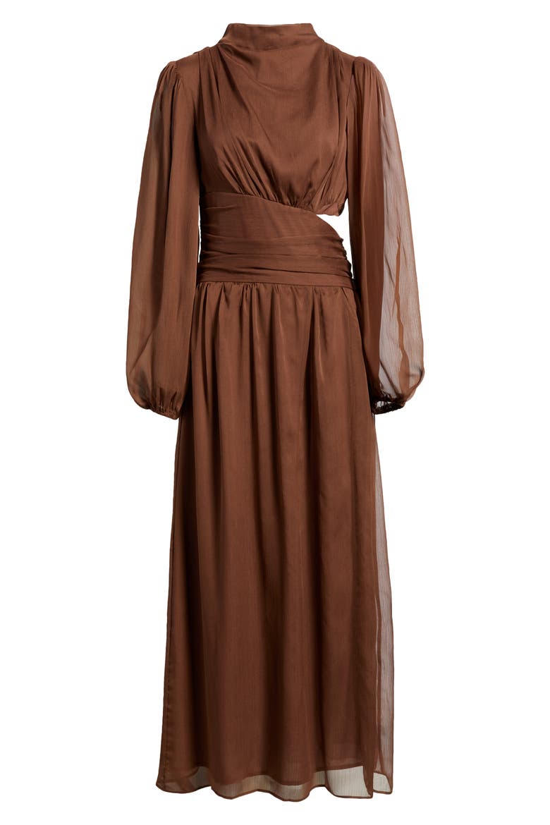 Neveah Long Sleeve Maxi Dress, Alternate, color, CHOCOLATE