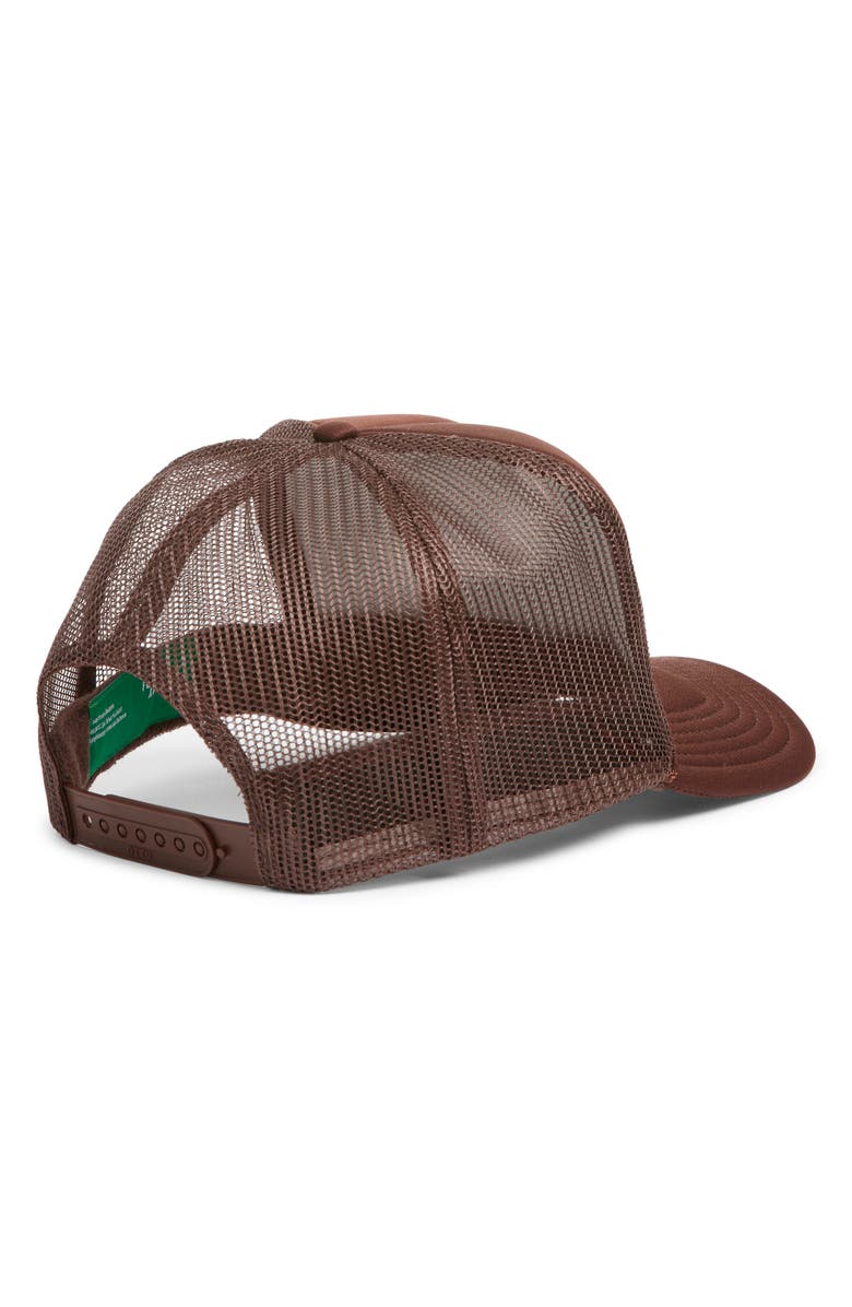 Friday Feelin’ Grateful Tan Patch Trucker Hat, Alternate, color, Brown