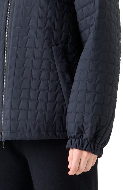 Akris Davis Trapezoid Quilted Techno Taffeta Parka Jacket In Blue