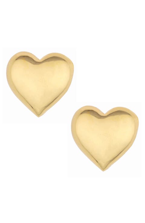 Puffy Heart Stud Earrings