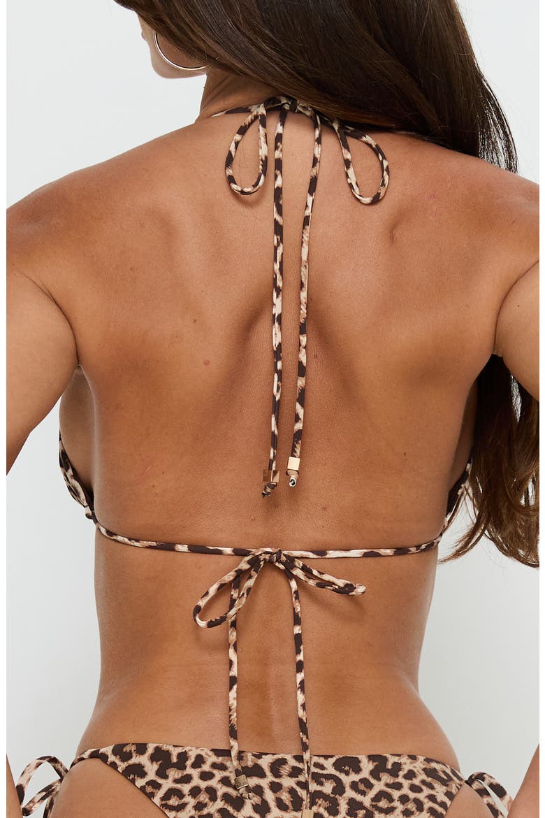Nevaeh Leopard Triangle Bikini Top, Alternate, color, LEOPARD