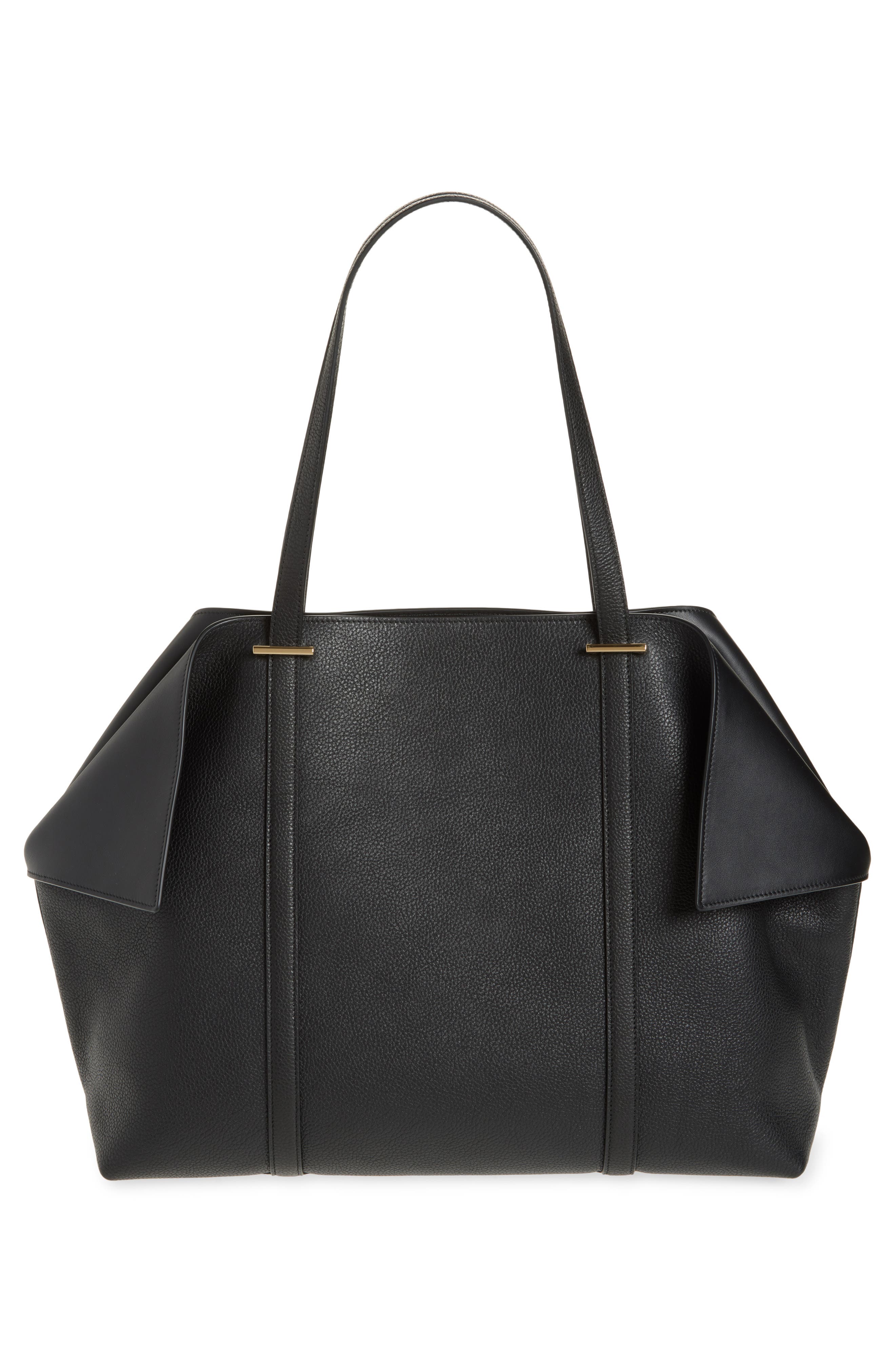 FERRAGAMO Large Folded Suede Tote, Alternate, color, Nero