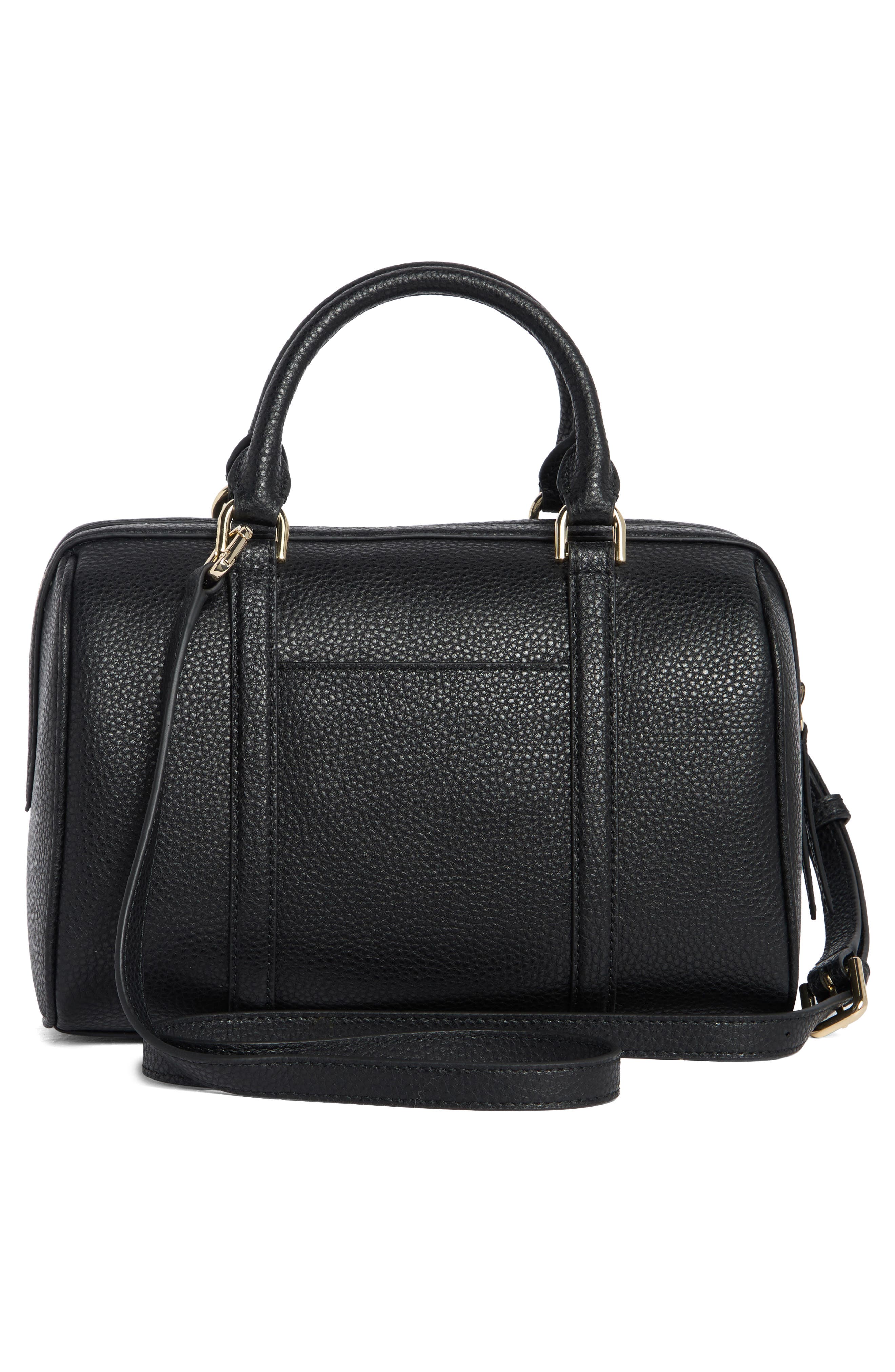 Furla Mia Lissa Small Leather Boston Bag, Alternate, color, Nero