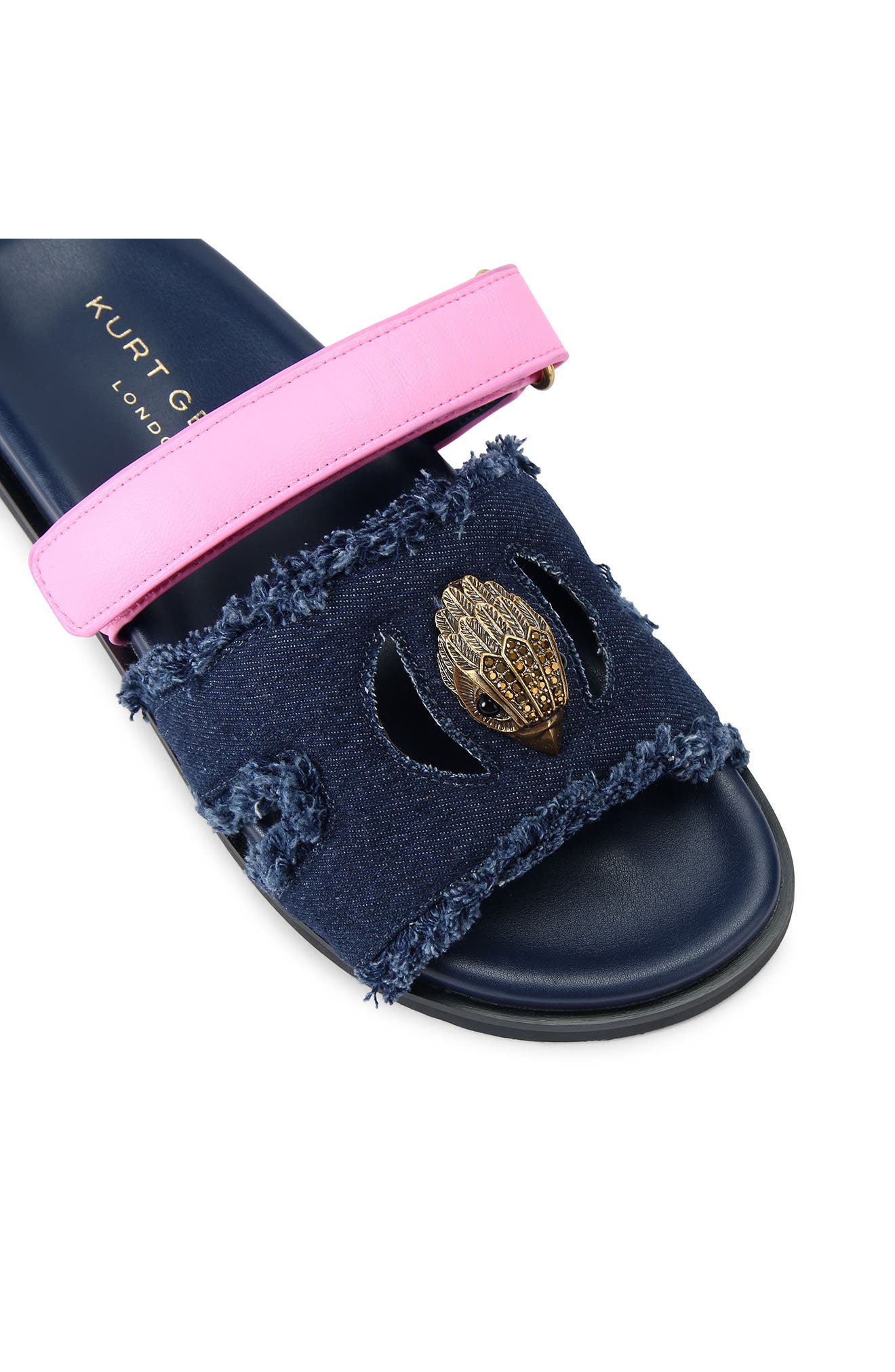Kurt Geiger London Eagle Cutout Slide Sandal, Alternate, color, Light Pink/ Pastel Blue