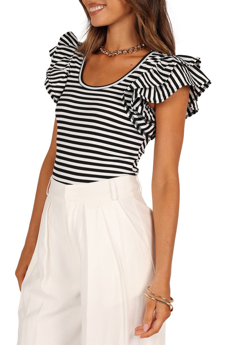 Petal & Pup Martina Stripe Rib Top, Alternate, color, Black Stripe