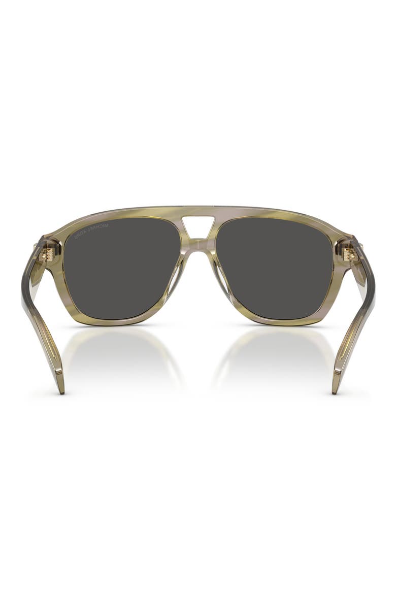 Grenada 56mm Aviator Sunglasses, Alternate, color, OLIVE HORN / GREY MONO
