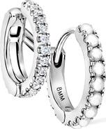 MARIA TASH Pearl & Diamond Double Eternity Linked Hoop Earring & Cuff