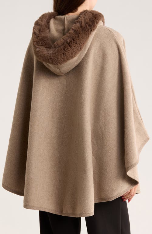 Nanette Lepore Hooded Faux Fur Ruana In Brown