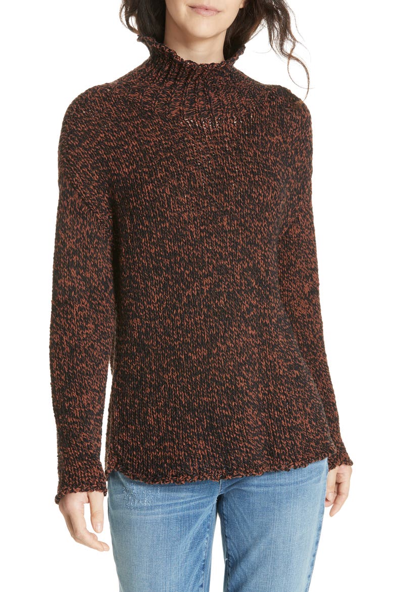 Marled Organic Cotton Blend Sweater, Main, color, NUTMEG