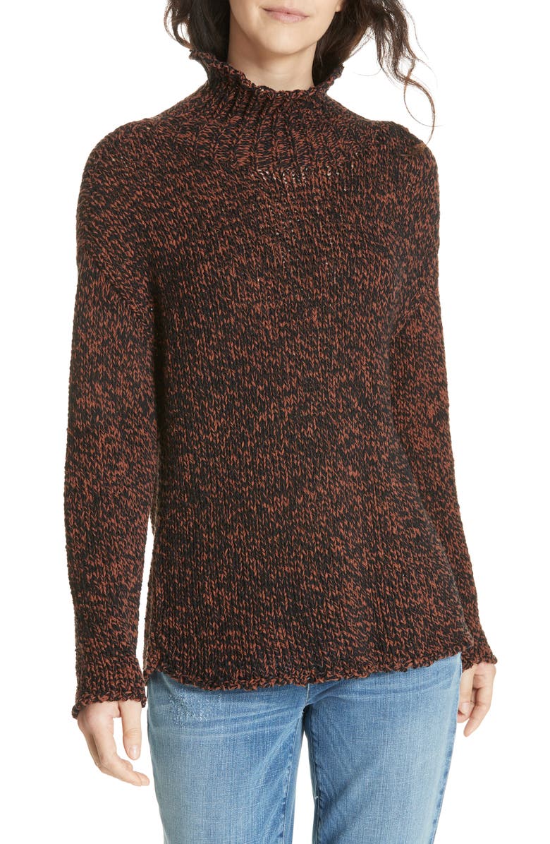 Eileen Fisher Marled Organic Cotton Blend Sweater, Main, color,