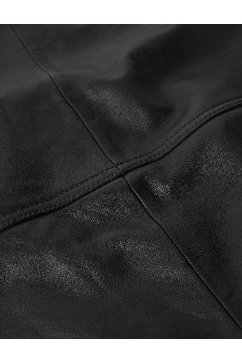 Panelled Leather Midi Skirt, Alternate, color, Black