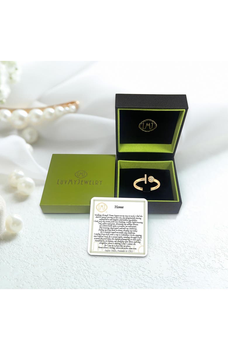 LuvMyJewelry Pac Man Lane Sterling Silver Diamond Open Ring, Alternate, color, 14Kt Gold Vermeil On Sterling