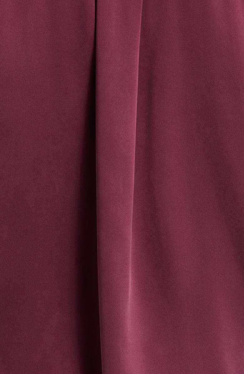 Lunya Piped Washable Silk Button-Up Short Pajamas, Alternate, color, Vintage Merlot