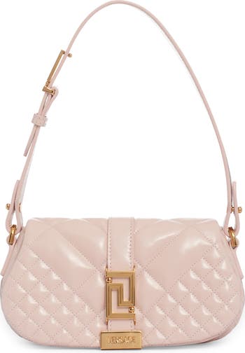 【VERSACE】 ピンク スモール Greca Goddess バッグ Versace Mini Greca Goddess Quilted Leather Shoulder Bag