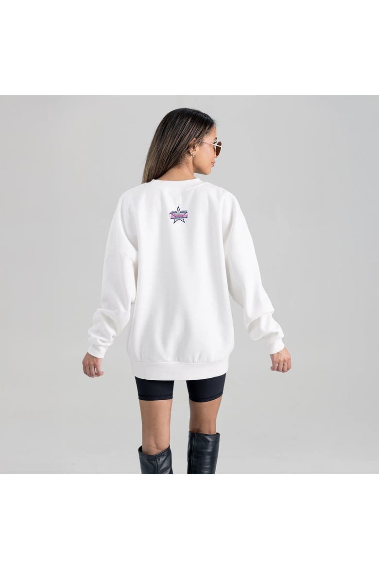 Women's Gameday Couture  White Dallas Cowboys Cheer Collection Boots Fleece Crewneck Sweatshirt, Alternate, color, White