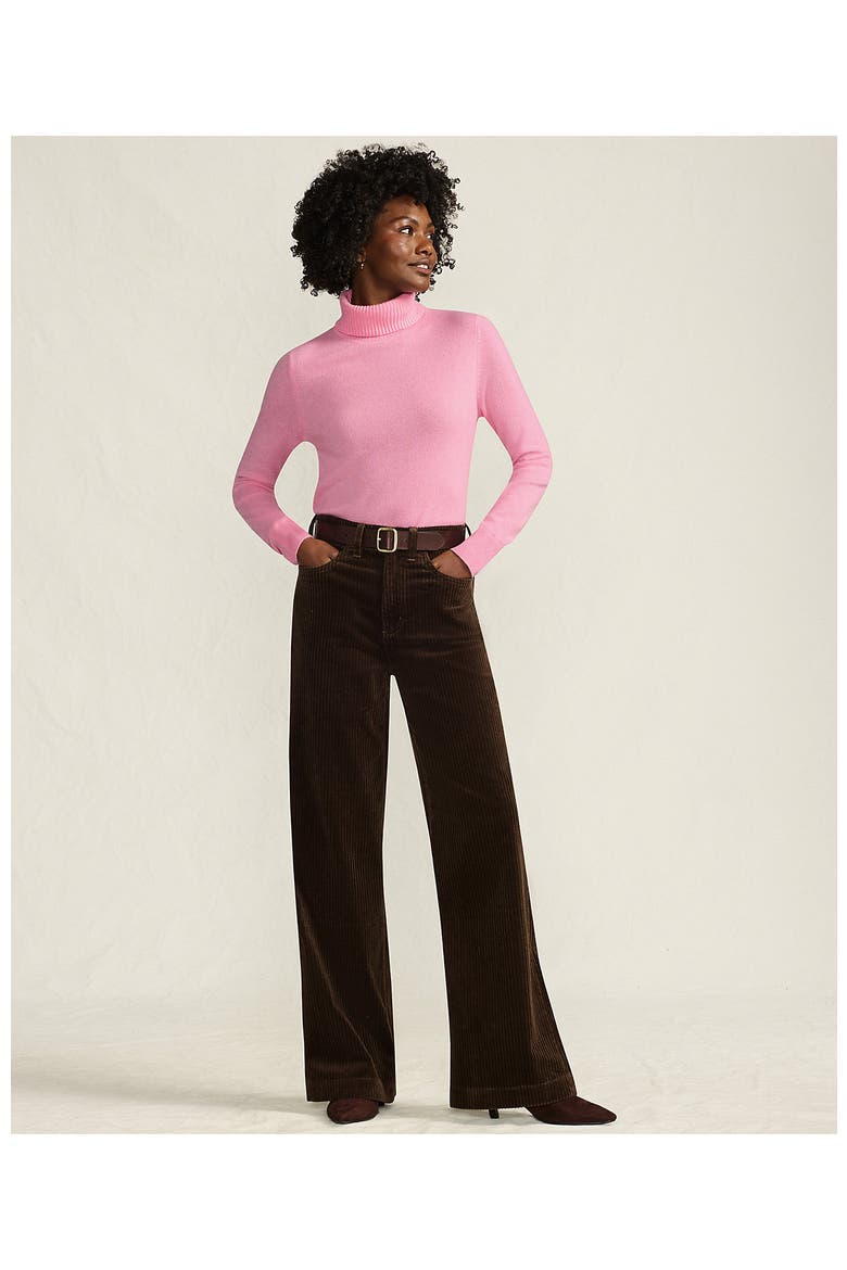 Cashmere Turtleneck Sweater, Alternate, color, Seaside Pink