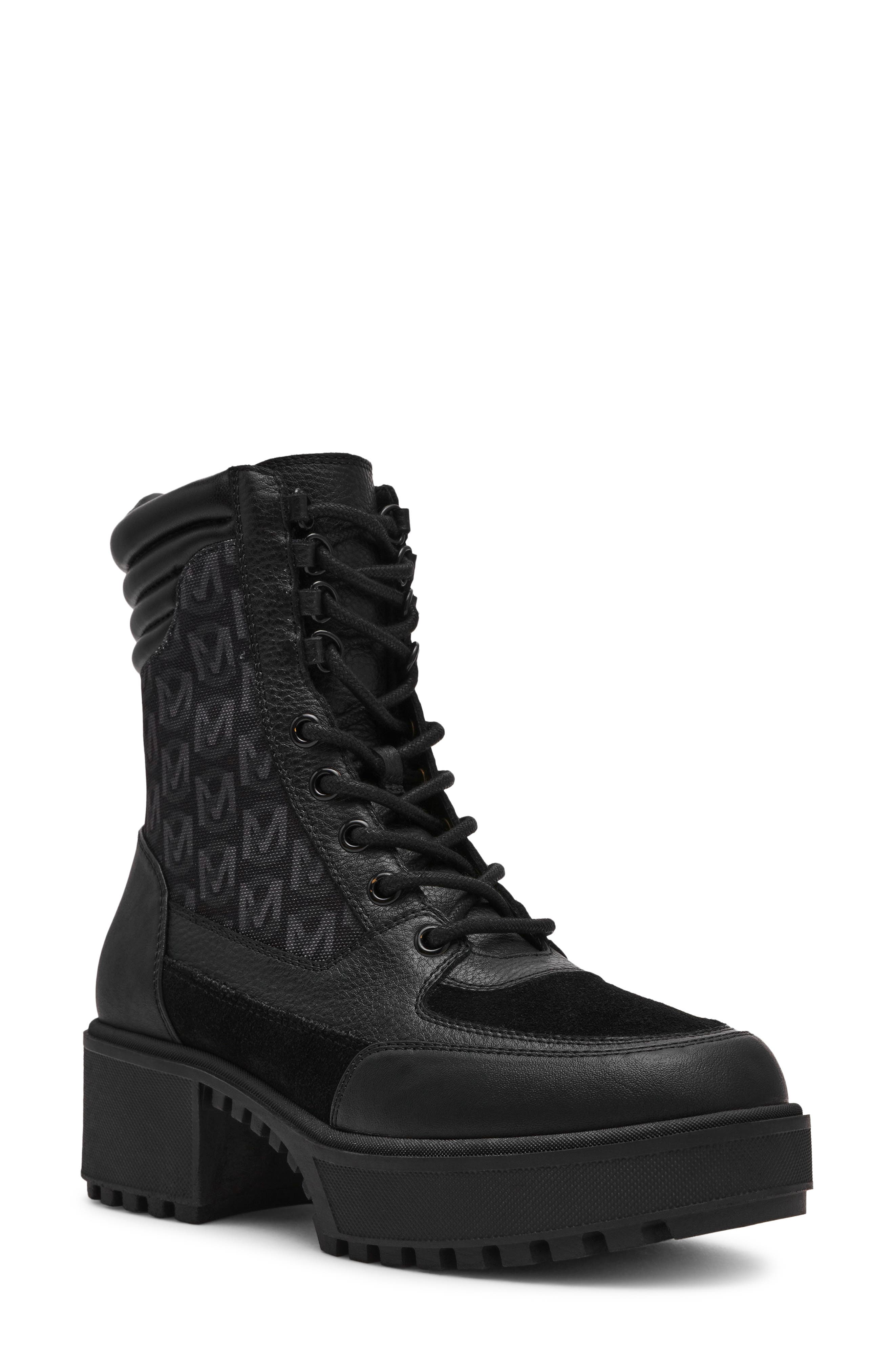 Steve Madden Lug Sole Hiking Boot, Main, color, Black Multi