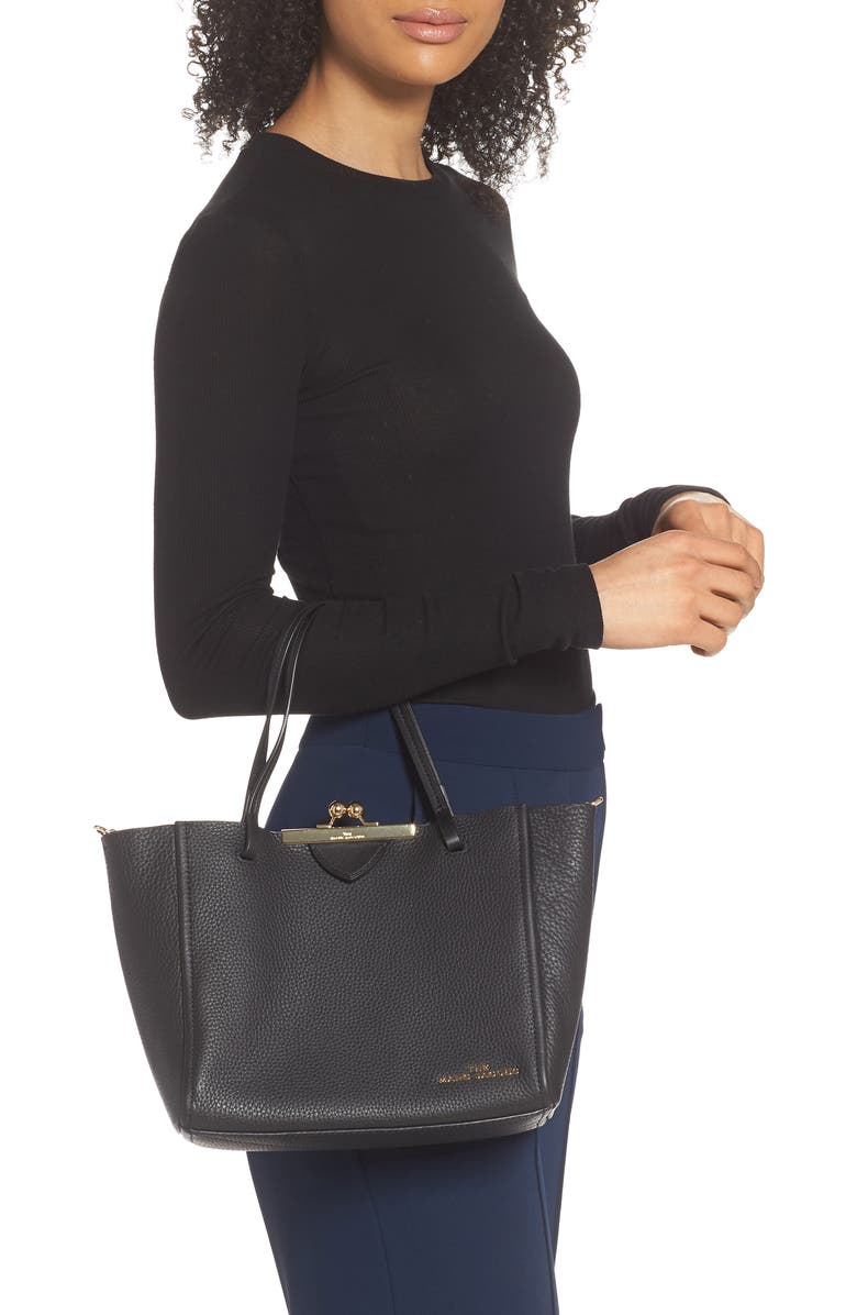 The Marc Jacobs The Kiss Lock Mini Leather Tote, Alternate, color,