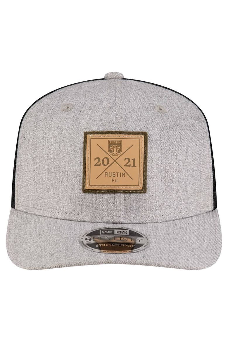 Men's New Era Heather Gray Austin FC 9SEVENTY Stretch-Snap Adjustable Hat, Alternate, color, Heather Gray