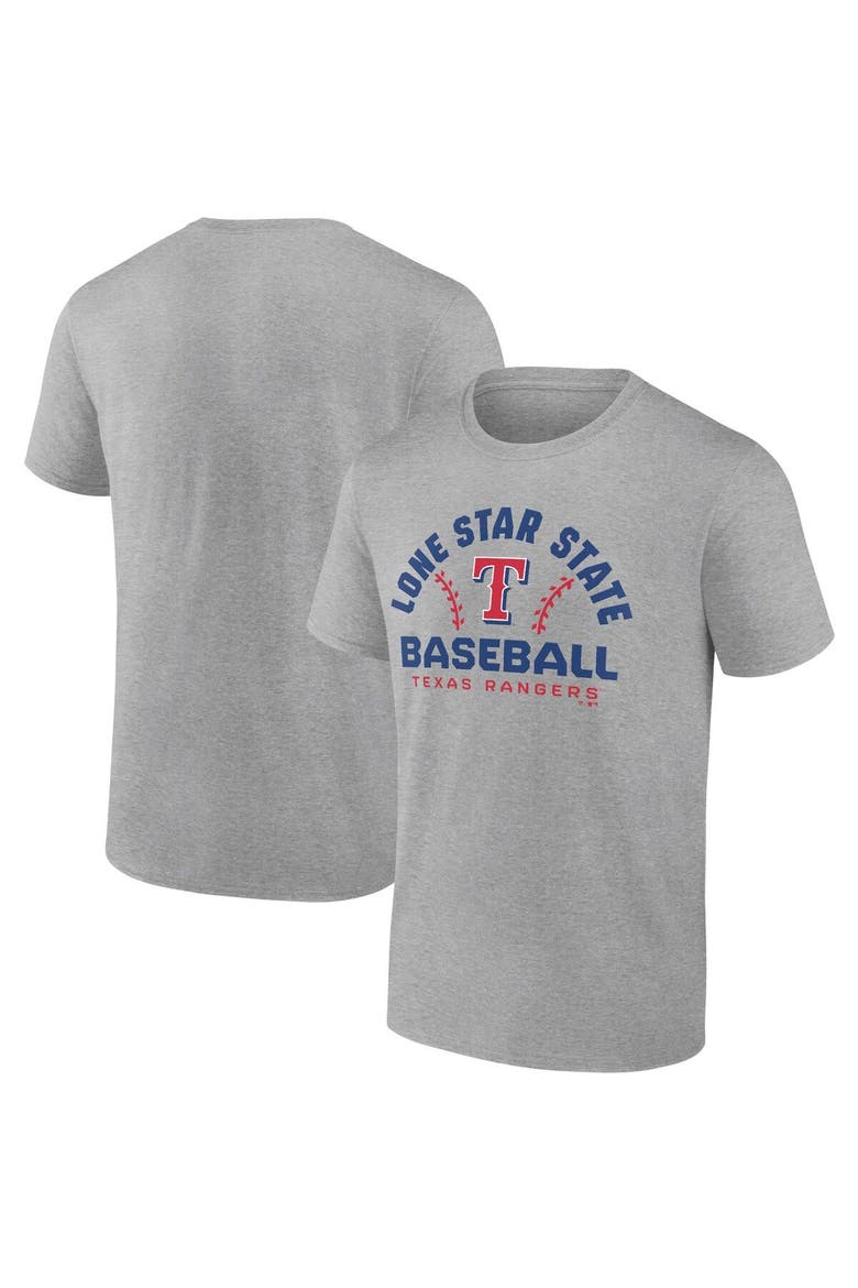 Men's Fanatics Branded Heathered Gray Texas Rangers Iconic Go for Two T-Shirt, Main, color, Gray