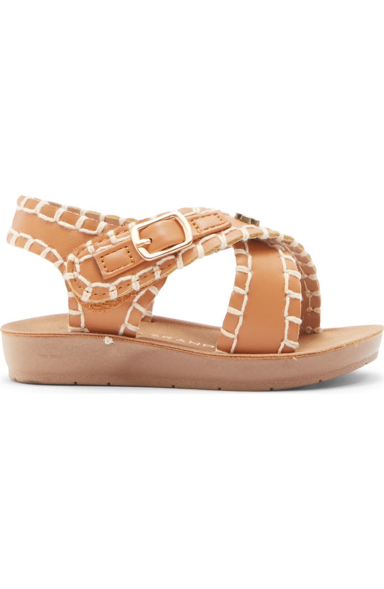 Lucky Brand Kids' Whipstitch Crossover Sandal, Alternate, color, Cognac