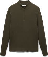 MANGO Rib Quarter Zip Sweater