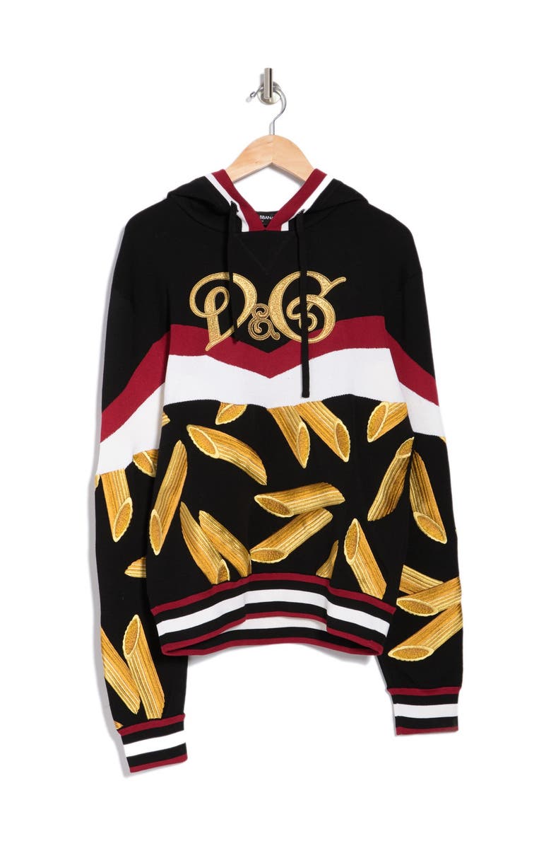 Dolce&Gabbana Pasta Hooded Sweatshirt, Alternate, color,