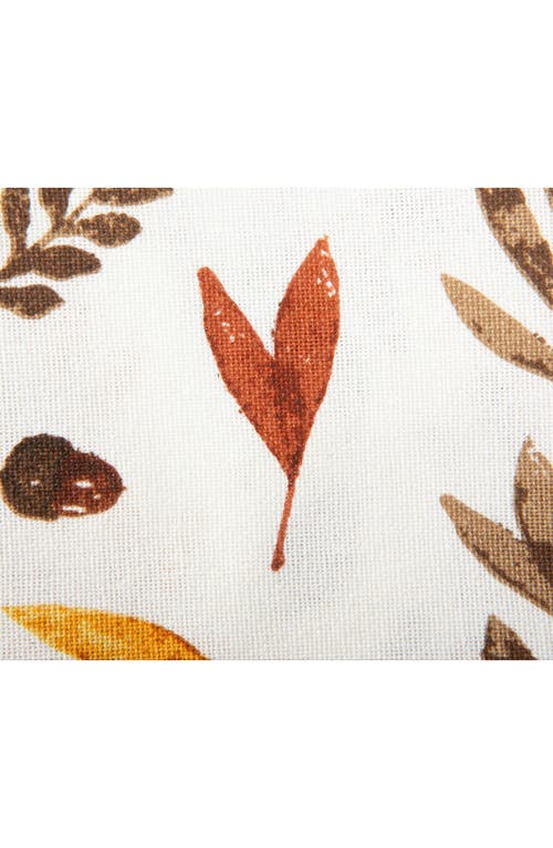 Design Imports Set Of 6 Falling Leaves Print Cotton Napkins In White