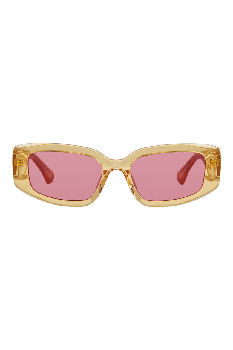 54mm Rectangular Sunglasses, Main, color, YELLOW/ PINK