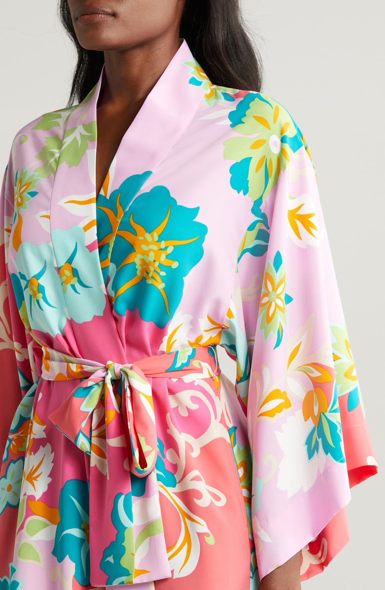 Natori Marabella Short Satin Robe, Alternate, color, 