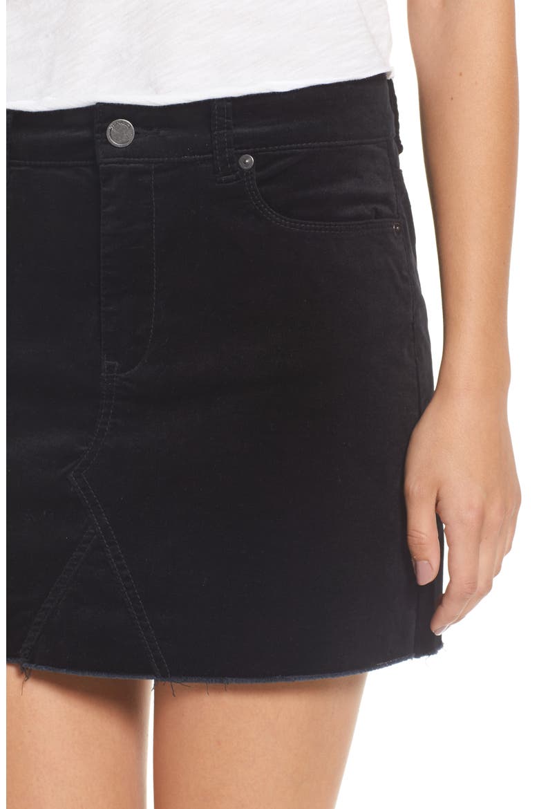 Raw Edge Miniskirt, Alternate, color, RAVEN FEATHER