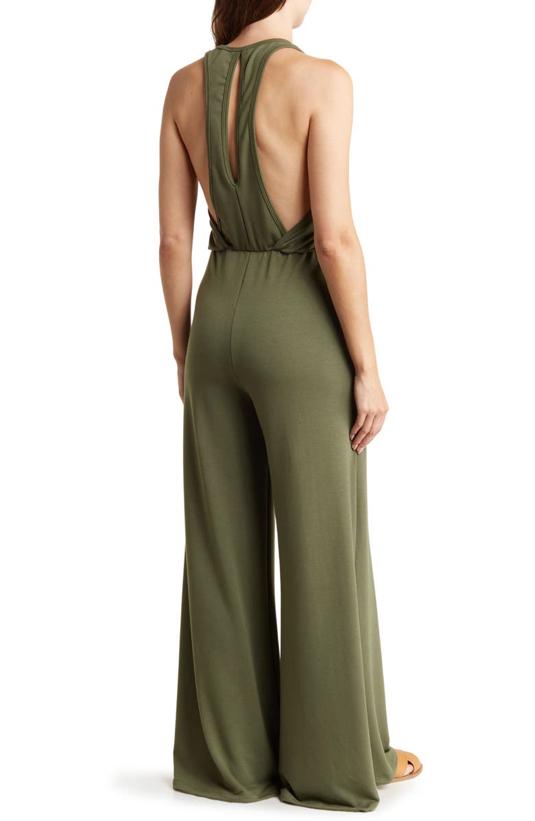 GO COUTURE Keyhole Back Jumpsuit, Alternate, color, Olive