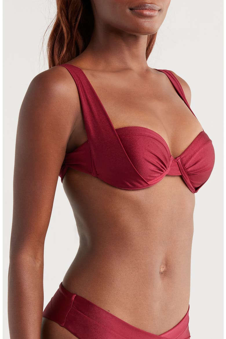 Sheyla Metallic Underwire Bikini Top, Alternate, color, WINE