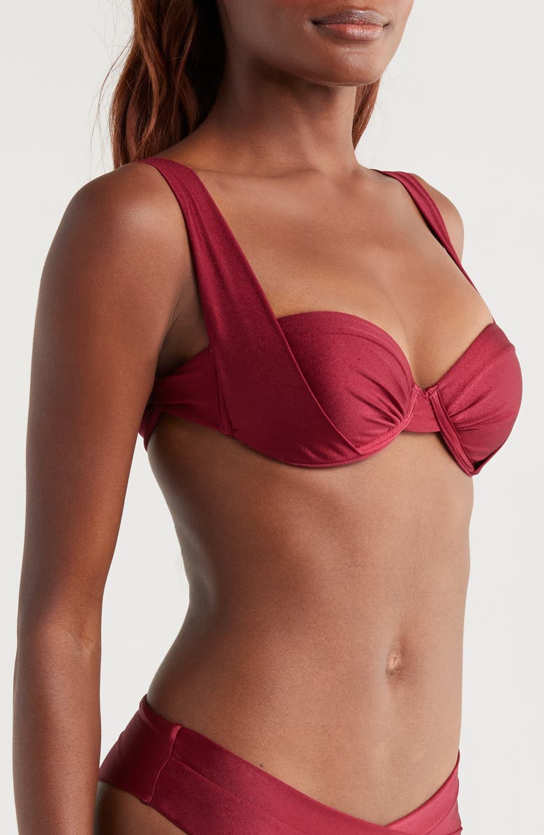 BOAMAR Sheyla Metallic Underwire Bikini Top, Alternate, color, Wine