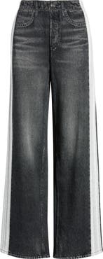 rag & bone Miramar Side Stripe Wide Leg Cotton Terry Sweatpant Jeans