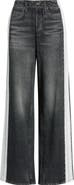 rag & bone rb Miramar Side Stripe Wide Leg Cotton Terry Sweatpant Jeans