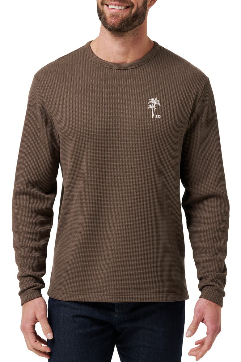 Souvenir Stand Long Sleeve Waffle Knit T-Shirt, Main, color, CHOCOLATE BROWN