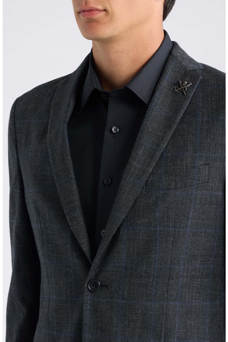 Varick Glen Plaid Two-Button Suit, Alternate, color, BLACK GREY