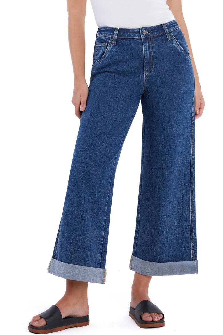 Luna High Waist Wide Leg Jeans, Main, color, UNITY BLUE
