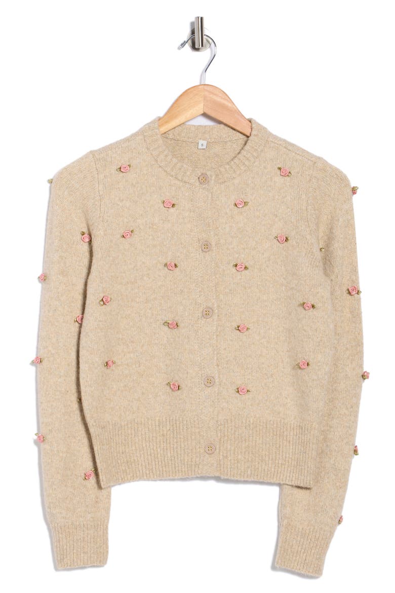 Rose Marie Cardigan, Alternate, color, OATMEAL HEATHER