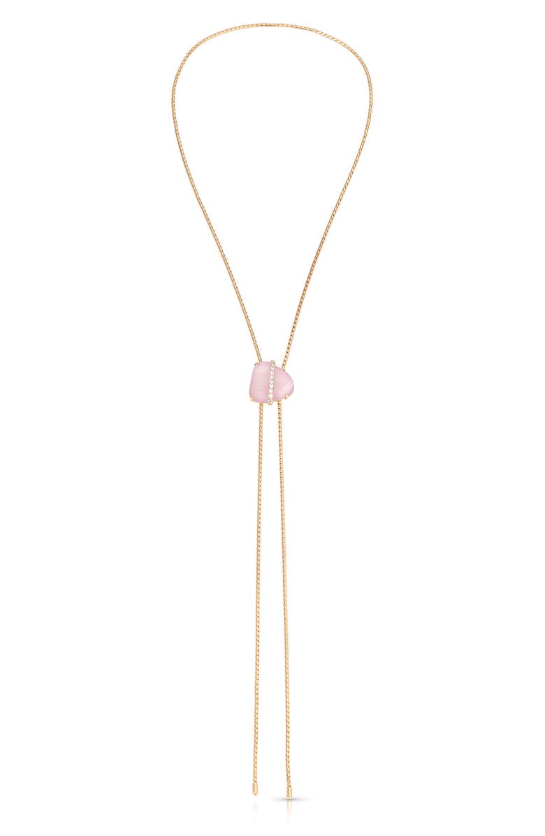 Ettika Tranquil Cove Bolo Necklace, Alternate, color, Rose Quartz
