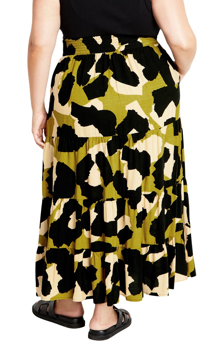 City Chic Piper Print Maxi Skirt, Alternate, color, 