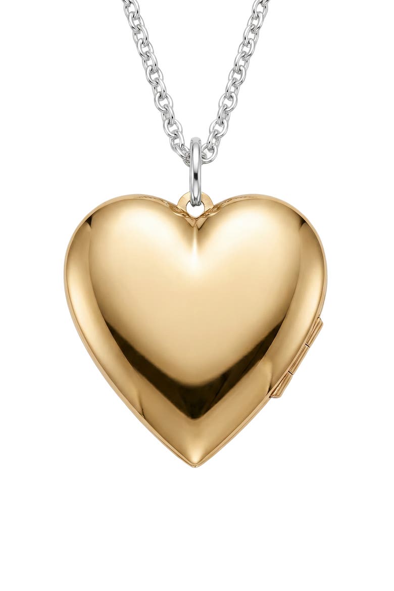 Bold Heart Locket Pendant Necklace, Main, color, GOLD/ SILVER