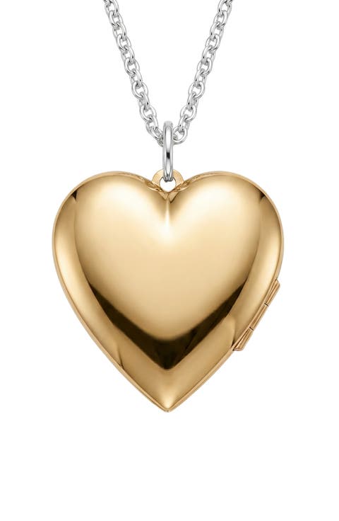 Bold Heart Locket Pendant Necklace