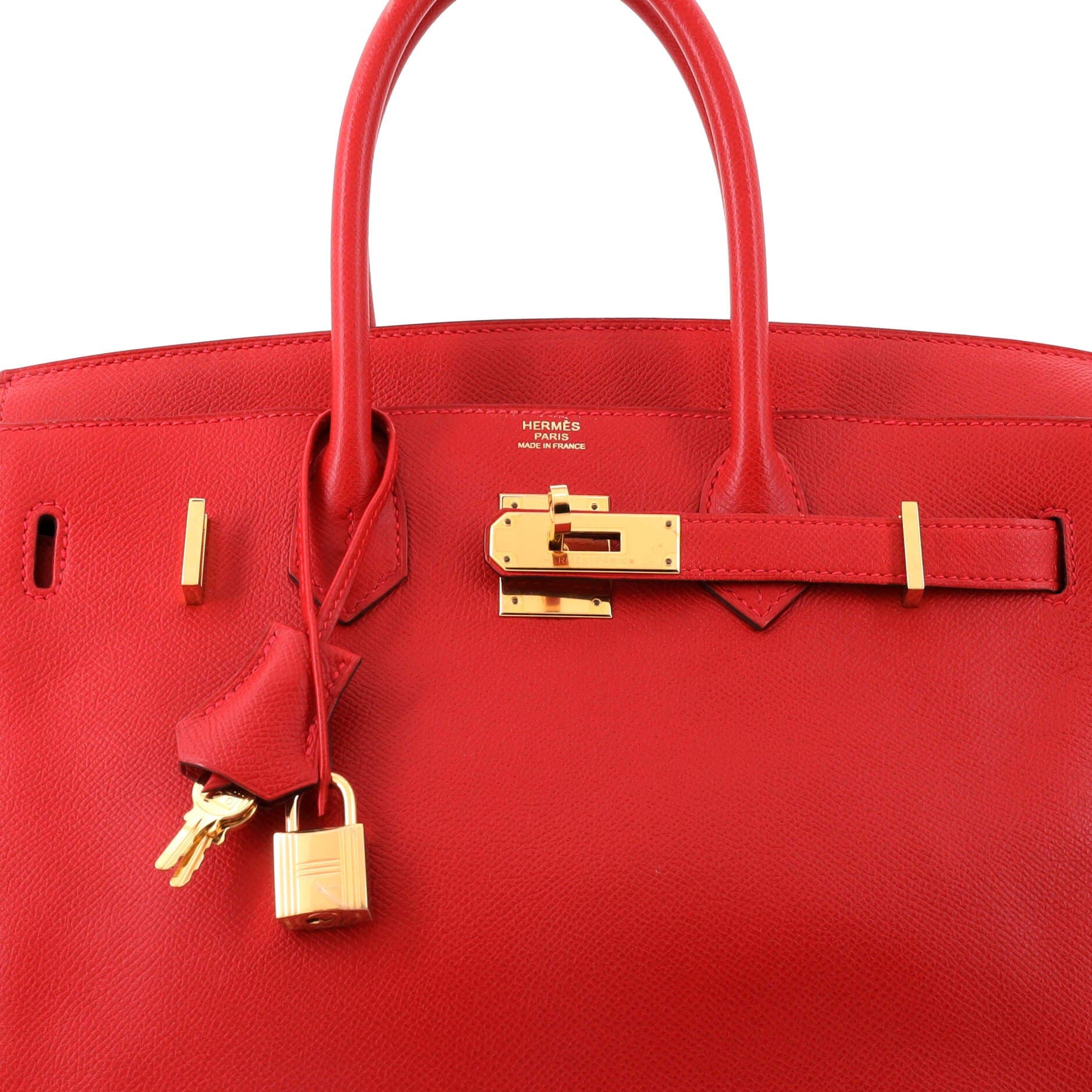 Pre-Owned Hermes Birkin Handbag Red Epsom with Gold Hardware 30, Alternate, color, Rouge Casaque