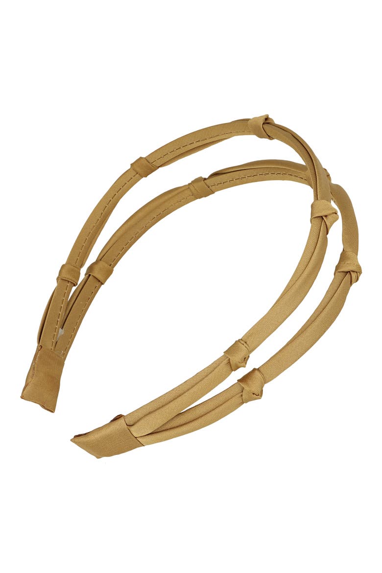 Kristin Satin Double Headband, Main, color, GOLD