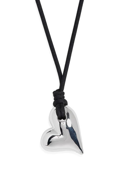 Jenny Bird Art Heart On A String Necklace In Silver